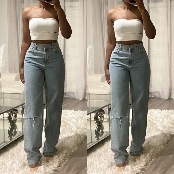 PrettyLittleThing Tops - White Slinky Side Cut Out Bandeau